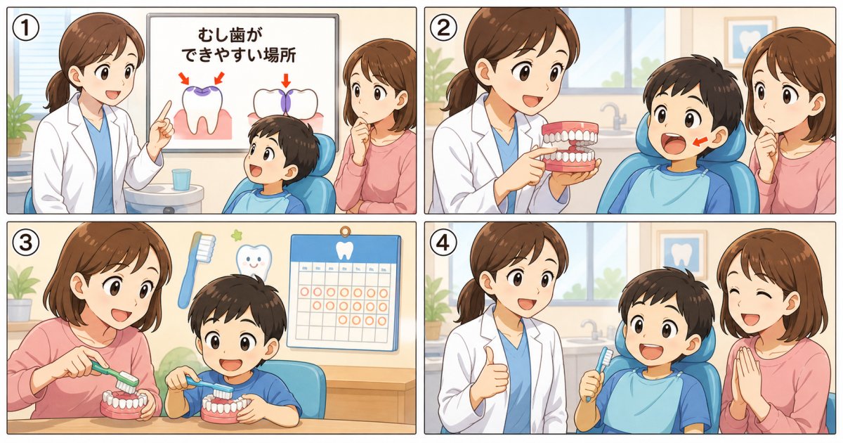 子供の虫歯ができやすい場所はどこ？部位別に見る親のケアと歯磨きのポイント