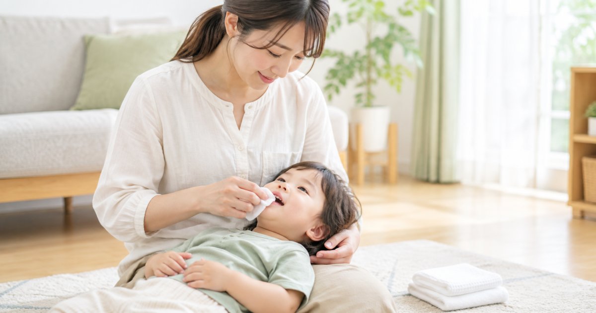 うがいができない子どもの拭き取り手順と注意点